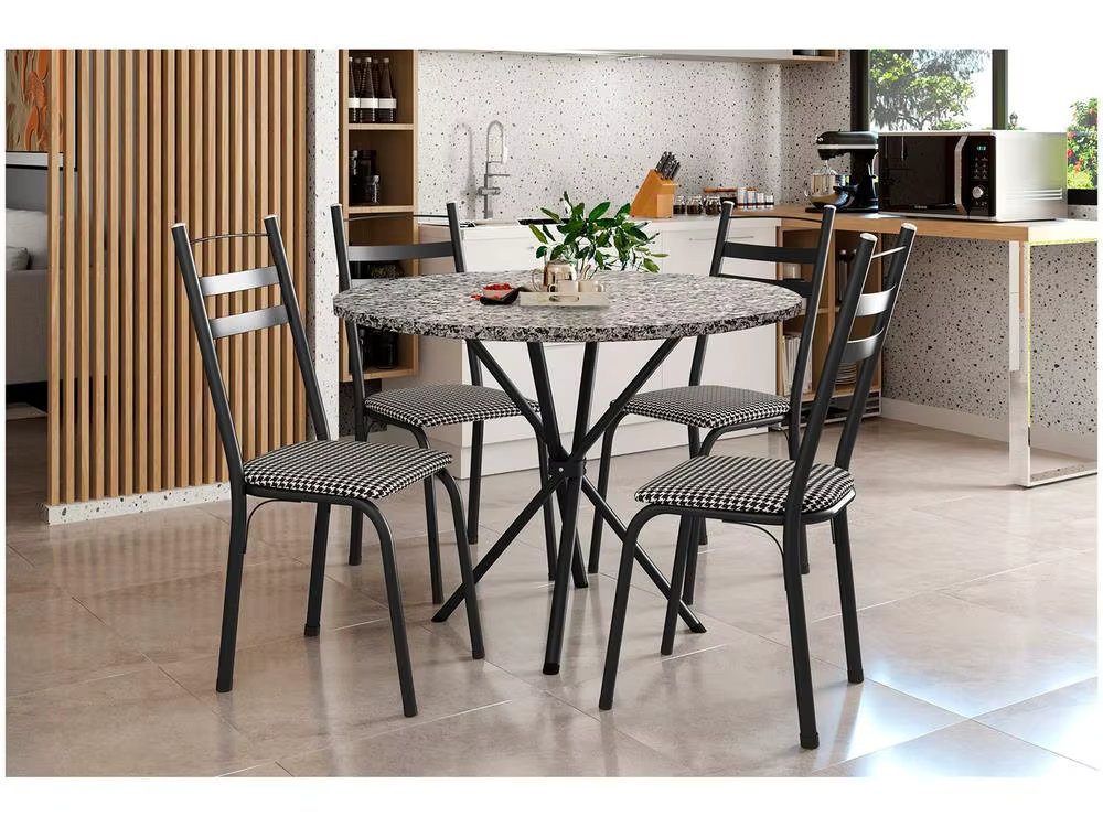 Dining Table 4 Chairs Round Artefamol America Capri