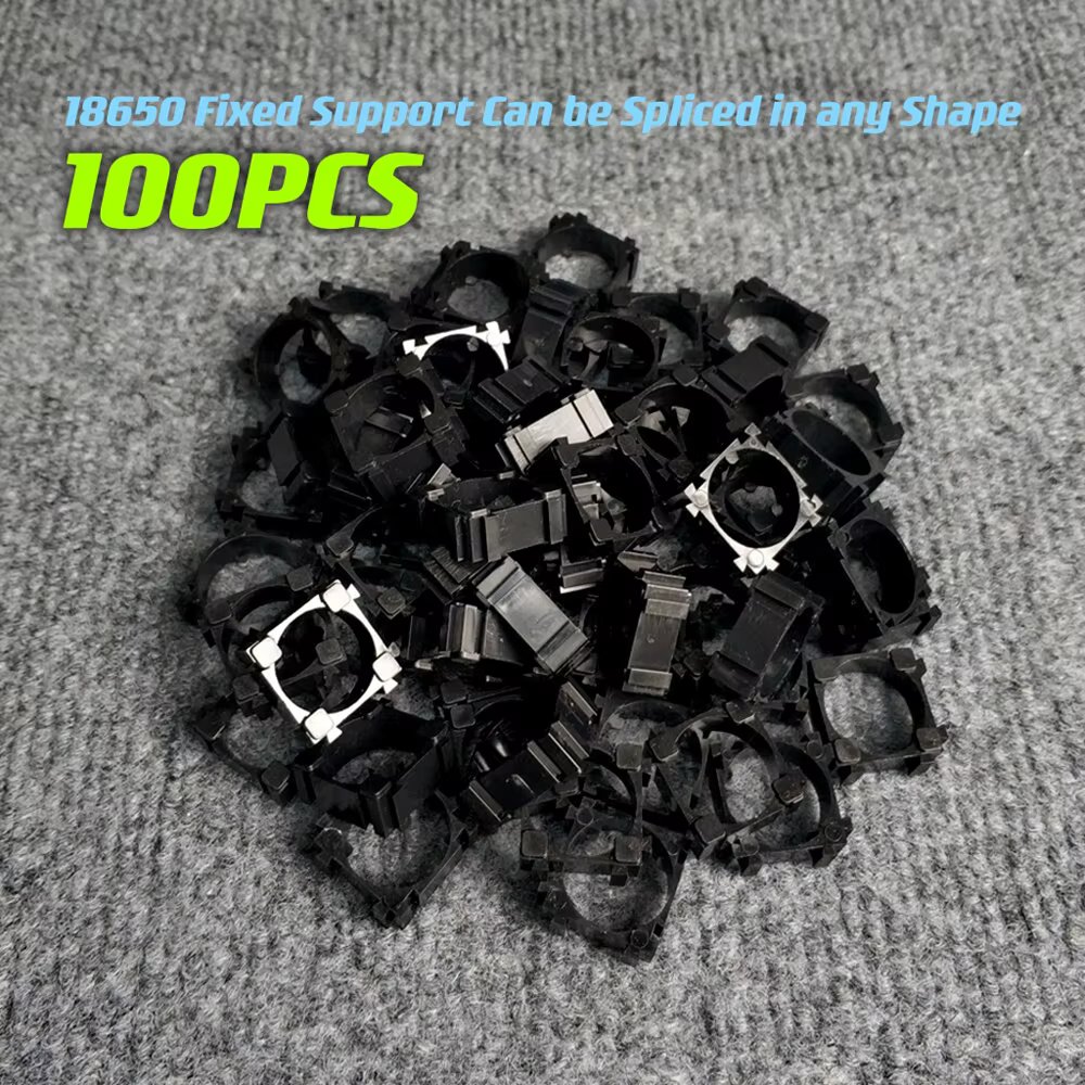 100pcs Battery Bracket 18650 Safety Anti Vibration Holder DIY Bracket Lithium Batteries Support Stand Plastic Holder Bracket