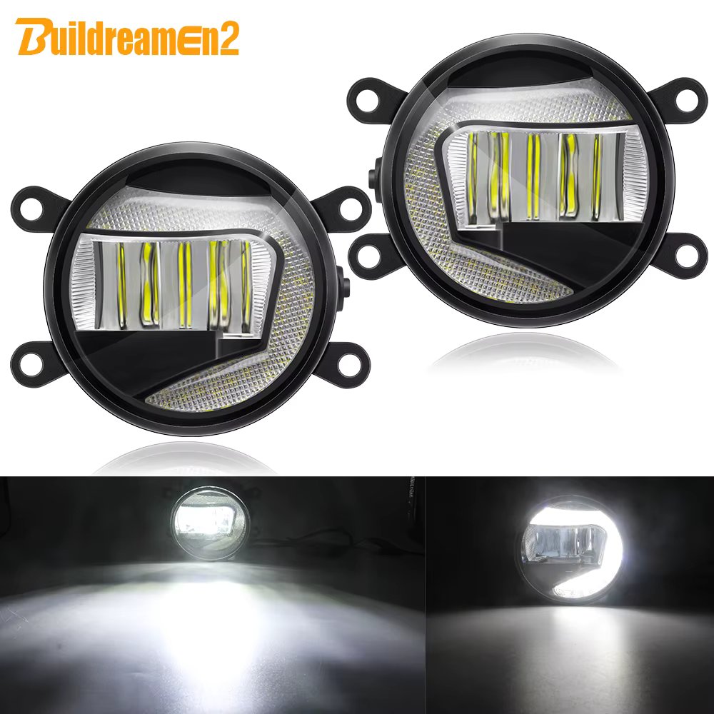 2IN1 Fog Light + Daytime Running Light Car LED Fog Lamp DRL 12V For Ford Focus Fiesta Fusion Transit Ranger C-Max Edge EcoSport