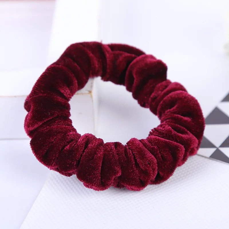 New Solid Color Arrival Small Velvet Elastic Hair Ropes Scrunchies Girls' No Crease Hair Ties Women Hair Accessories Headwear