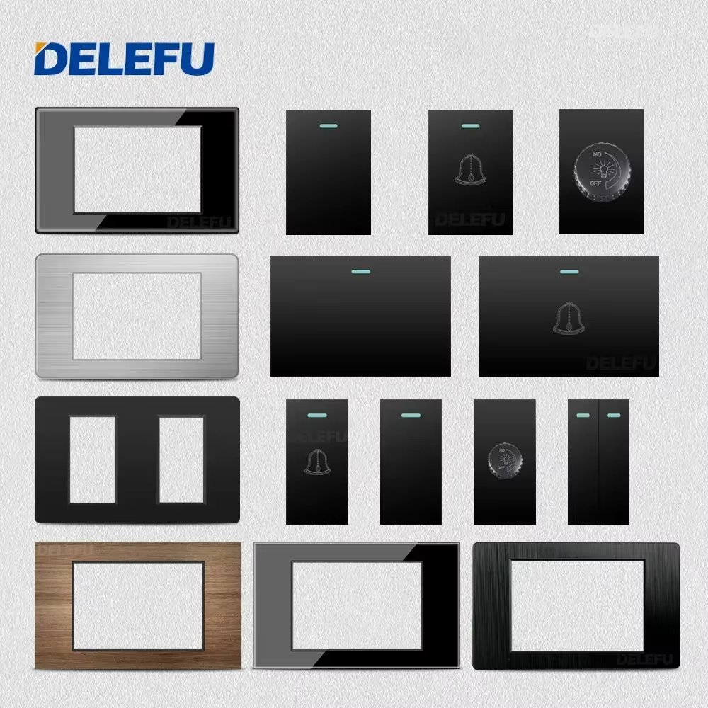 DELEFU Brazil Italy USA EU standard Free combination black DIY switch 118mm*72mm