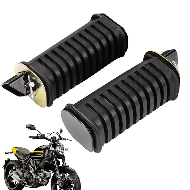 Motorcycle Rear Foot Pegs 1 Pair Sturdy Metal Rubber Motorcycle Rear Pedals Anti Slip Multifunctional Pedal Bracket Rest