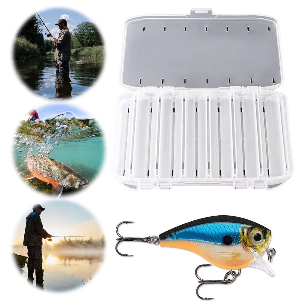 Double Sided Fishing Lure Organizer Large Capacity Fishing Hook Bait Case Wear-Resistant Fishing Bait Container Box for Wobblers