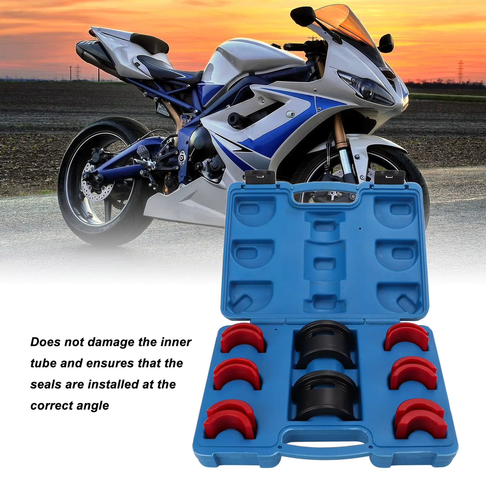 35‑50mm Front Fork  Driver Installer Tool Set Carbon Steel  for Motorcycles  Motorcycle Fork  Driver