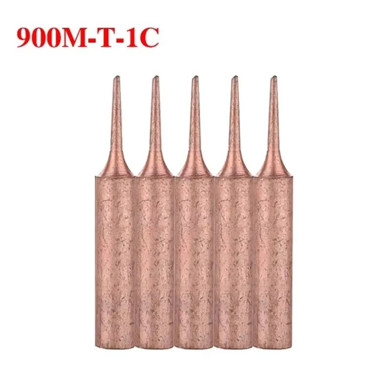 5pcs 900M-T Copper Soldering Iron Tips Welding Tip Head Tools Electric Soldering Iron Tip For Lower Temperature Soldering