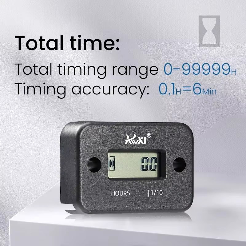 Digital Hour Meter LCD Display Gas Engine for Motocross Bike Motorcycle Lawn Mower Chainsaw ATV Snowmobile Motorboat Accessories