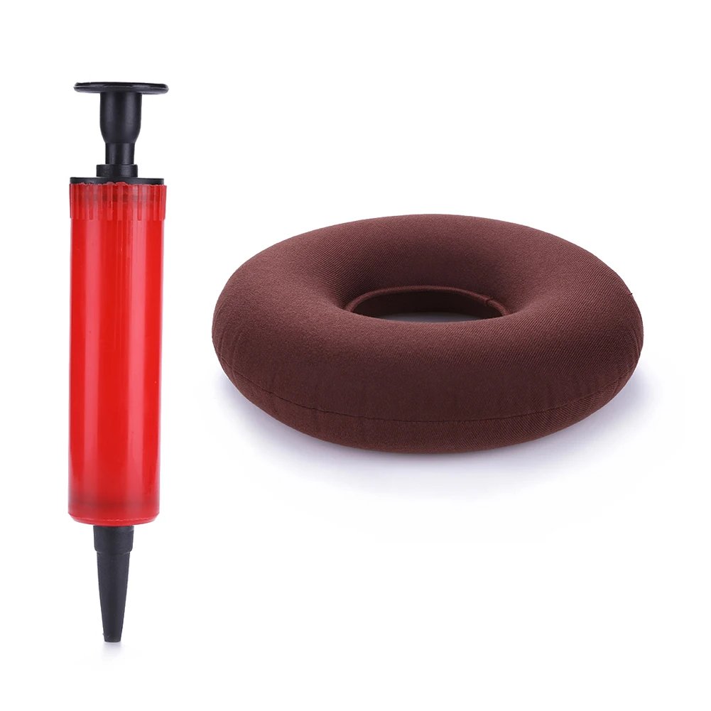 35cm Hip Support Medical Hemorrhoid Seat Pad Inflatable Massage Cushion with Pump Round Ring Pillow Anti Bedsore Donut Chair Pad