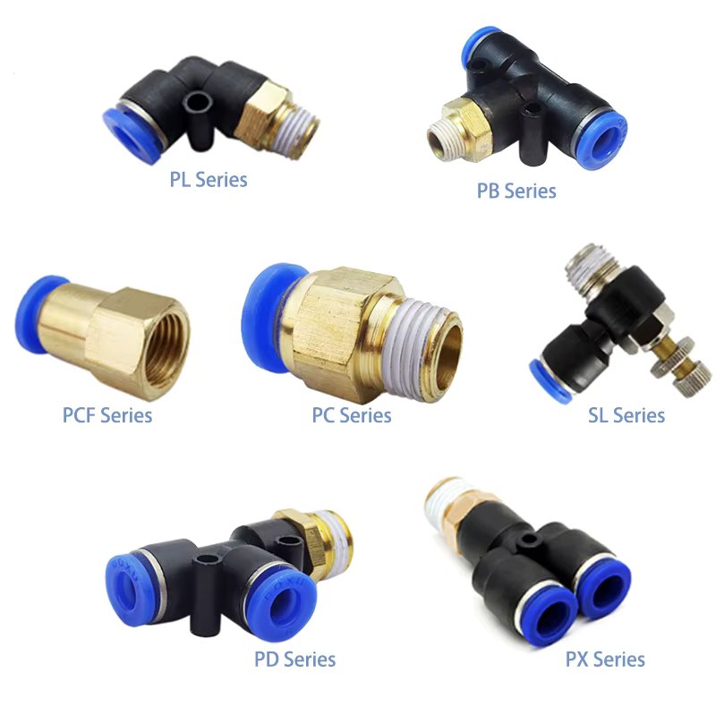 10PCS High Quality PL/PB/PCF/PC/SL/PD/PX Type Air Hose Rapidities Pipe Quick Release Brass Fittings pneumatic connector
