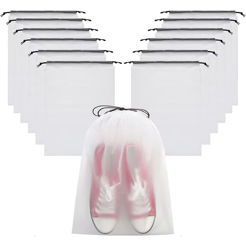 12/10pc Transparent Frosted Drawstring Bags Travel Waterproof Makeup Pocket Shoes Clothes Portable Underwear Organizer Pouch Bag