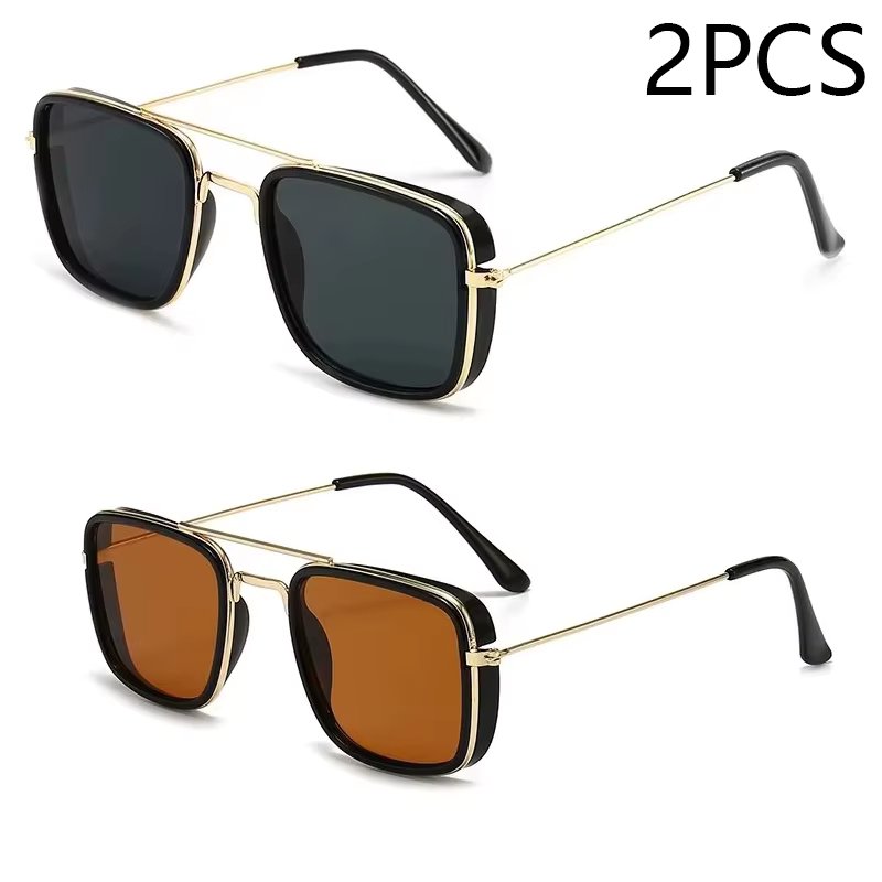 2PCS black brown