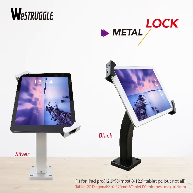 Wall mount &Desktop anti-theft lock holder security display stand for 8-13" Tablets,10.2"10.9",11",12.9"iPad,and other 10.1,10.4