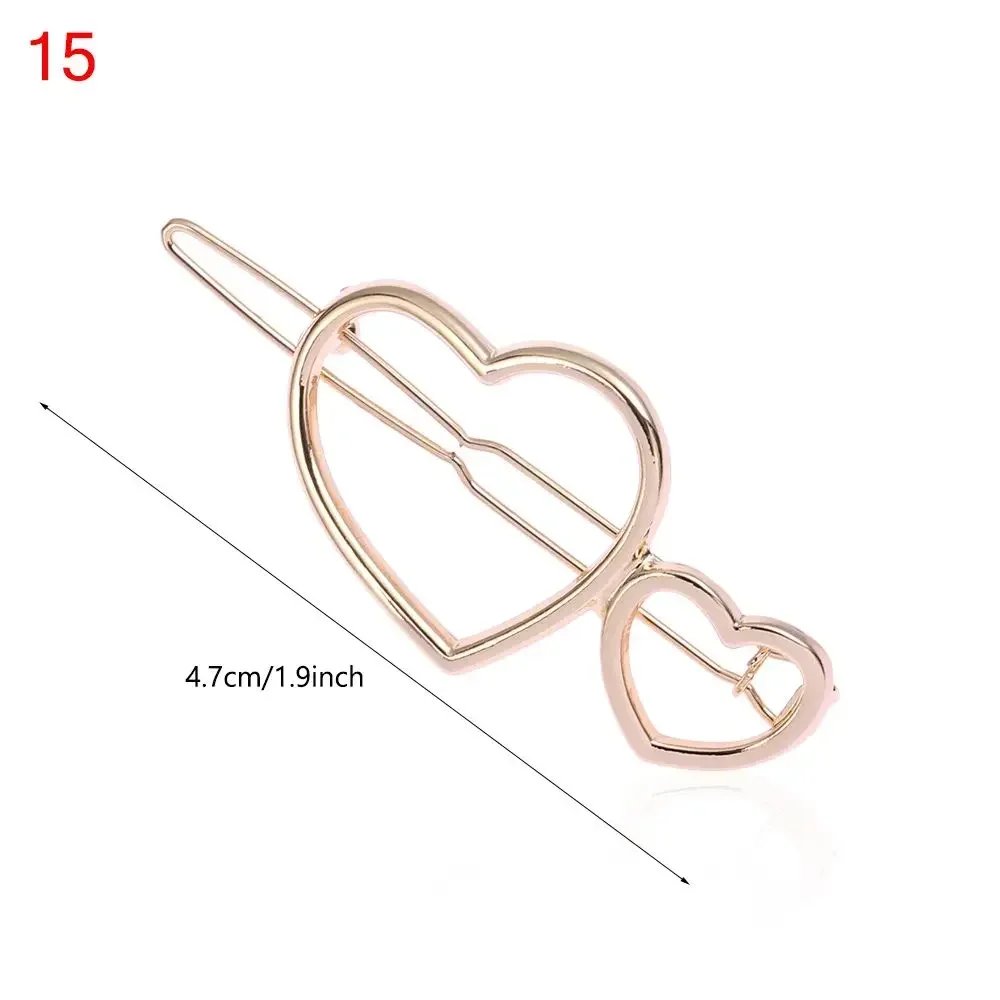 1PC Geometric Ponytail Hairpins Bobby Pins Knot Hair Clip Star Heart Barrettes Metal Hairclips Women Headwear Hair Styling Tool