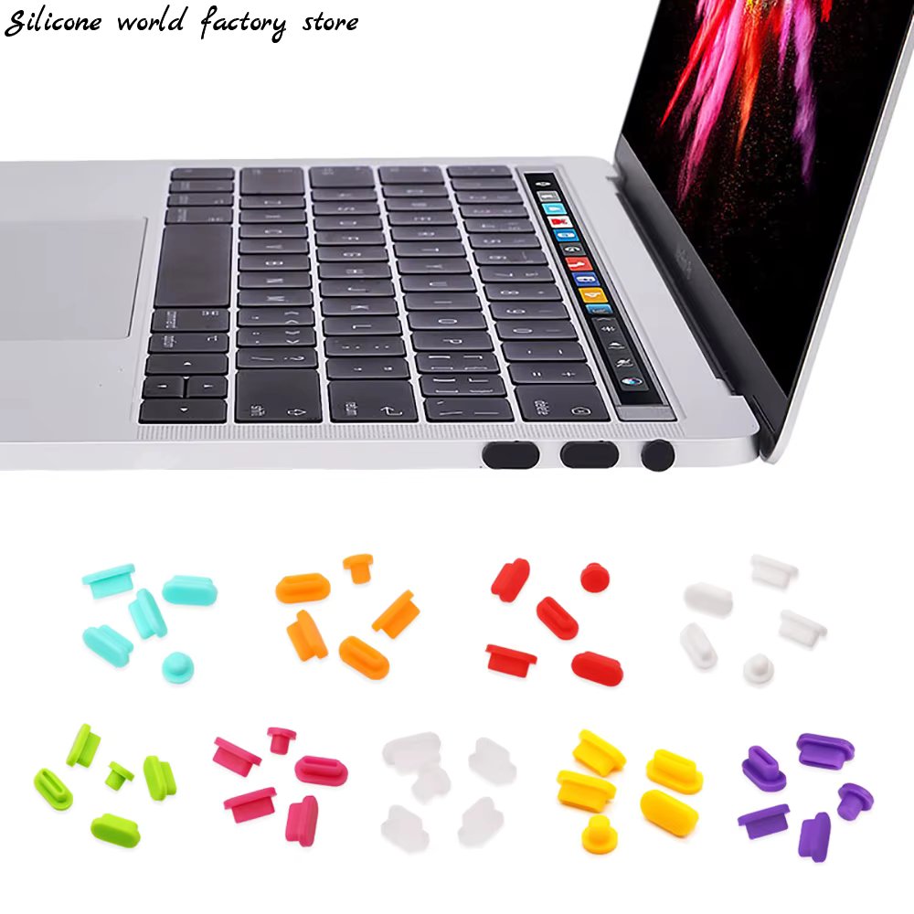 Silicone world 5Pcs/set Soft Silicon for Macbook new Pro 13 Pro 15 2018 bar A1989 A1990 Dust plug USB Ports Anti-Dust Plug