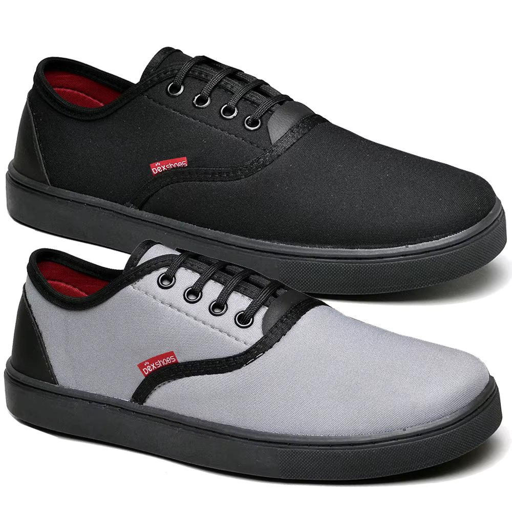 Men's Tennis Shoes Casual Shoes Black and Grey Kit 2 Paired from 37 to 46