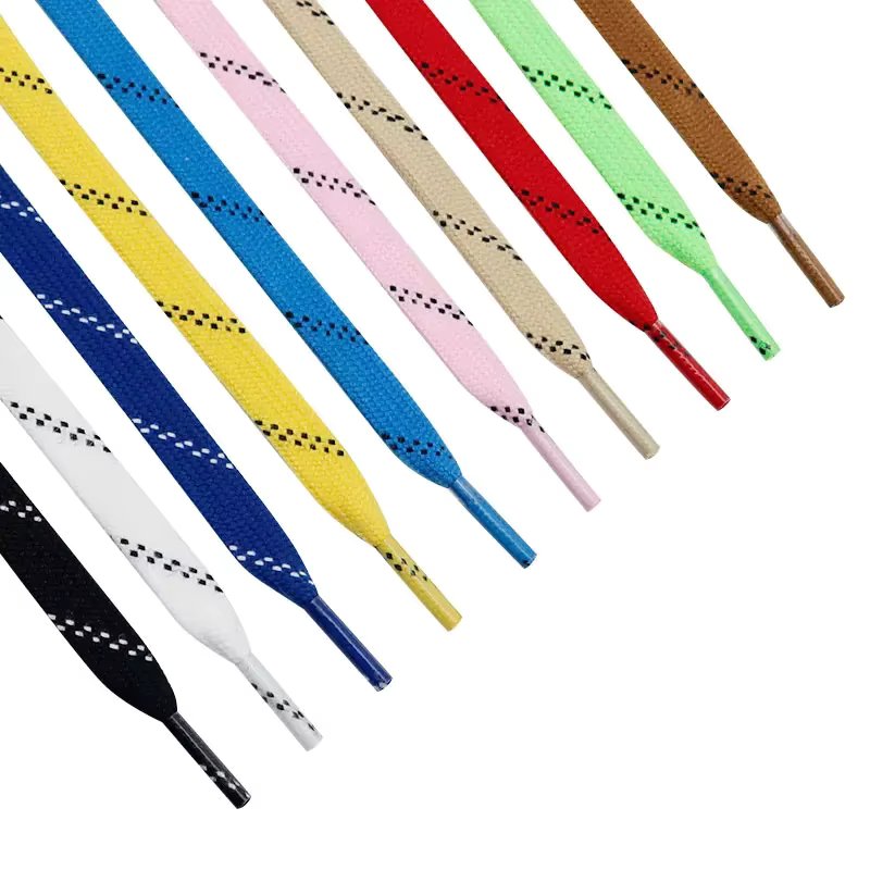 1cm Waxed Ice Hockey Shoelaces Skate Laces Dual Layer Braid 23-70 Inch for Sports Roller Derby Skates Boots Ice Hockey Shoes