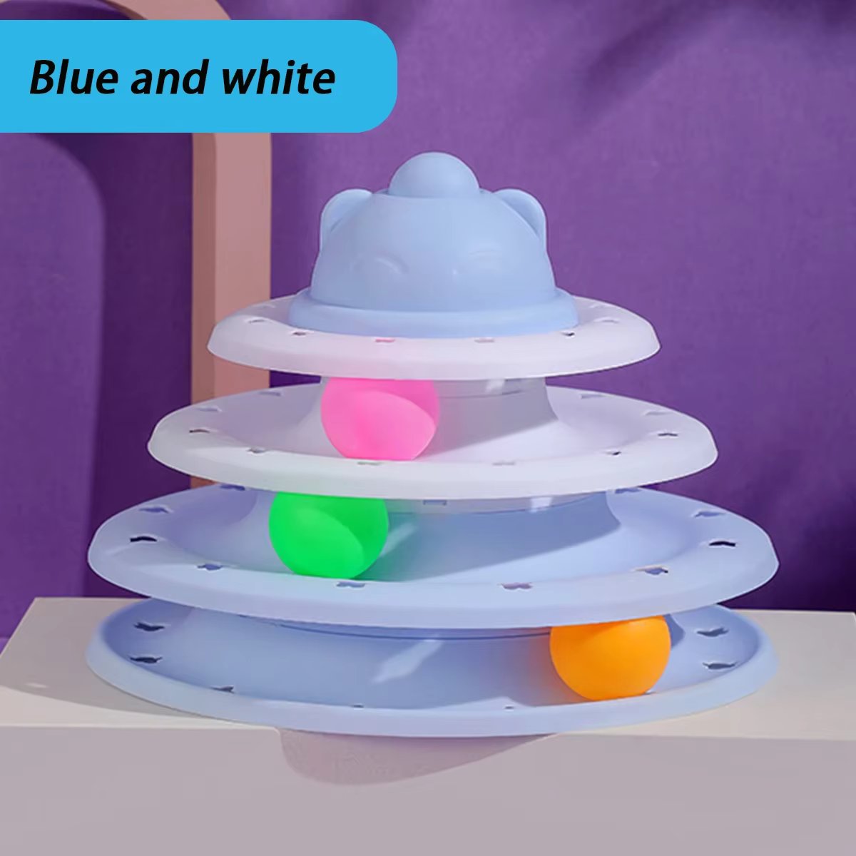 Blue and white