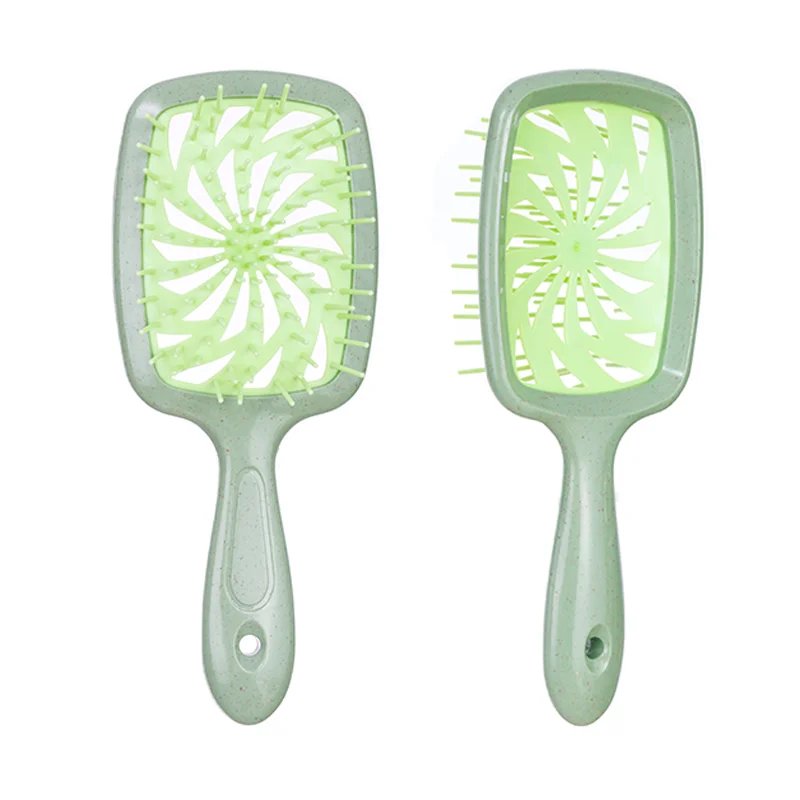 1pcs Air Cushion Hair Brush Wheat Straw Tangled Scalp Massage Comb Hollow Out Winmill Anti-static Hairbrush Salon Styling Tool