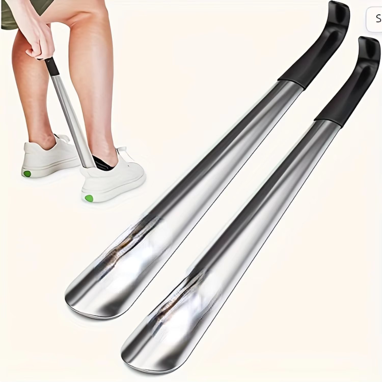 Stainless Steel Shoe Horn - 16.5" Long Handle for Seniors