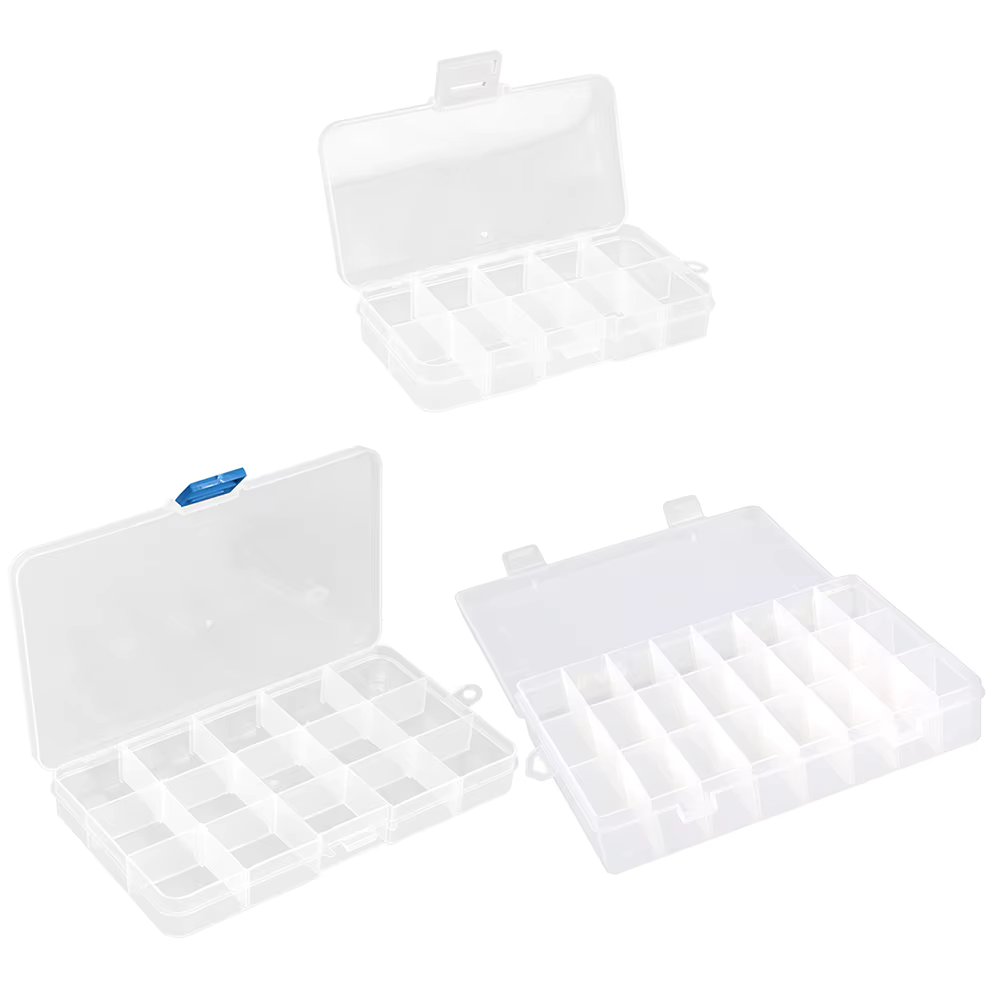 10/15/24 Grids Fishing Tackle Box Plastic Tackle Box Fishing Supplies Squid Jig Hard Lure Tool Case Visible Fishing Tackle Box