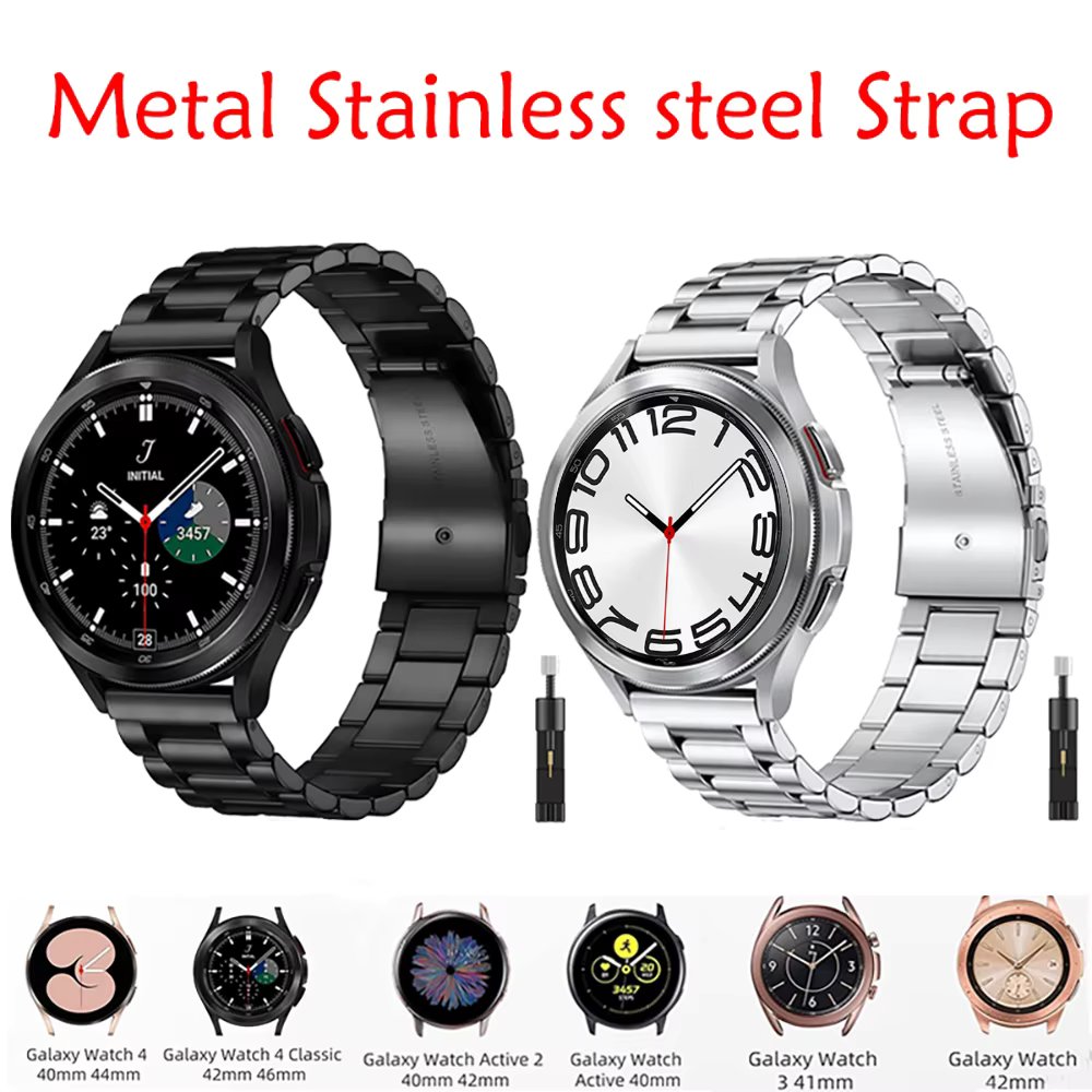 Metal Strap for Samsung Galaxy Watch 7/6/5/4 40mm 44mm Stainless Steel Band Galaxy Watch 6/4 Classic 47mm 43mm 46 42mm/5pro 45mm