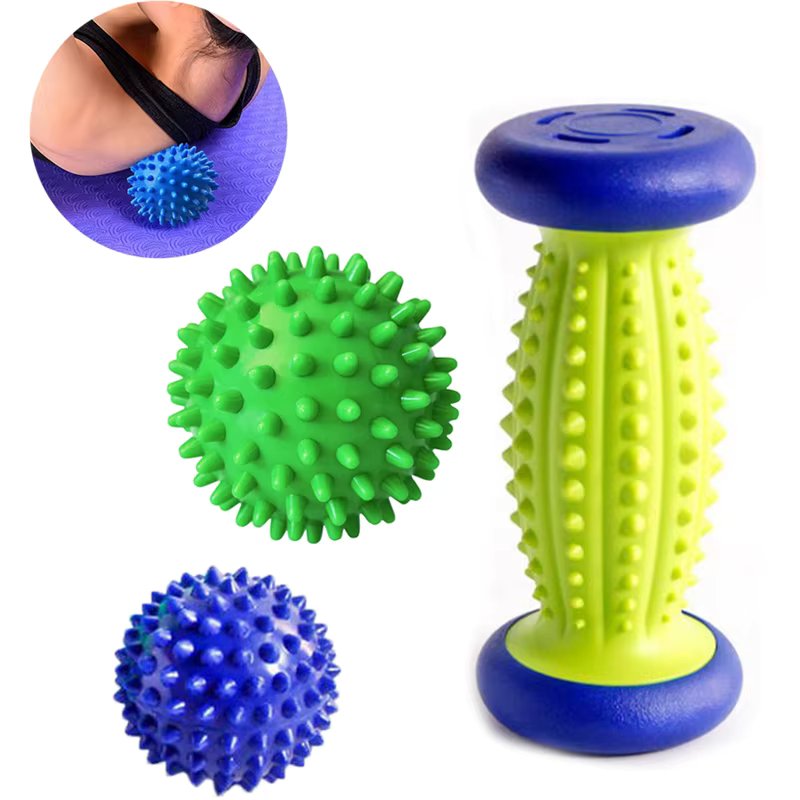 Foot Massage Roller Spiky Massage Balls For Plantar Fasciitis Relief Trigger Point Therapy Back Arm Neck Circulation Roller