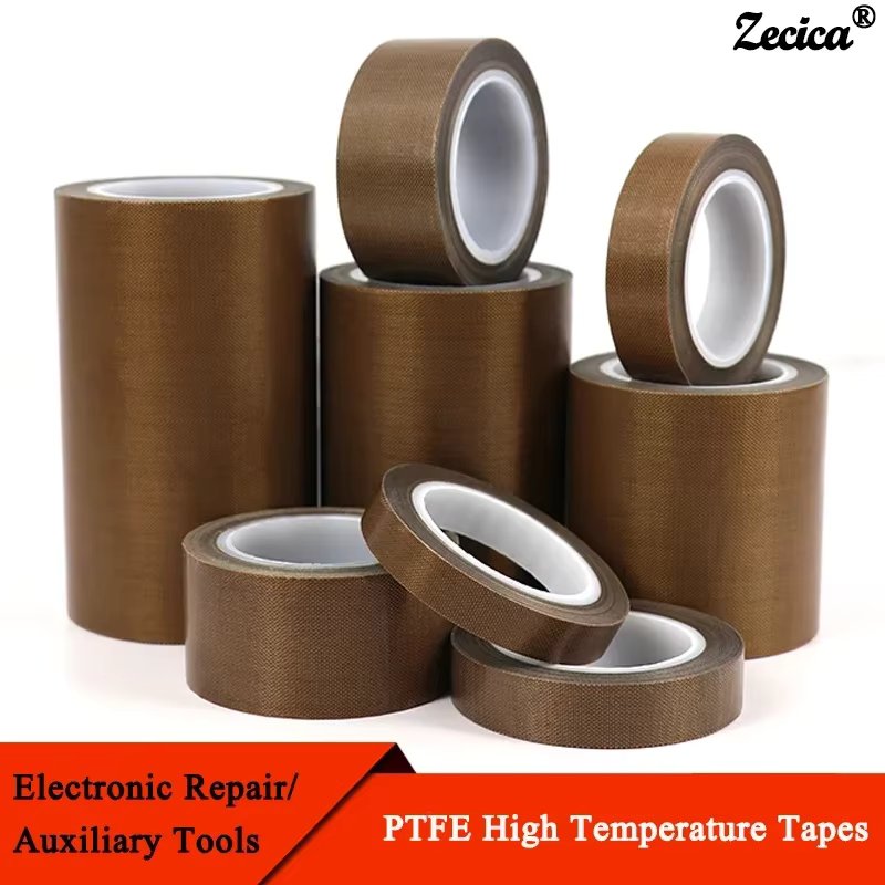 PTFE Tape Adhesive Cloth  Width 5~100mm Thickness 0.13mm 0.18mm Insulated Vacuum High Temperature Resistant Sealing PTFE Tapes