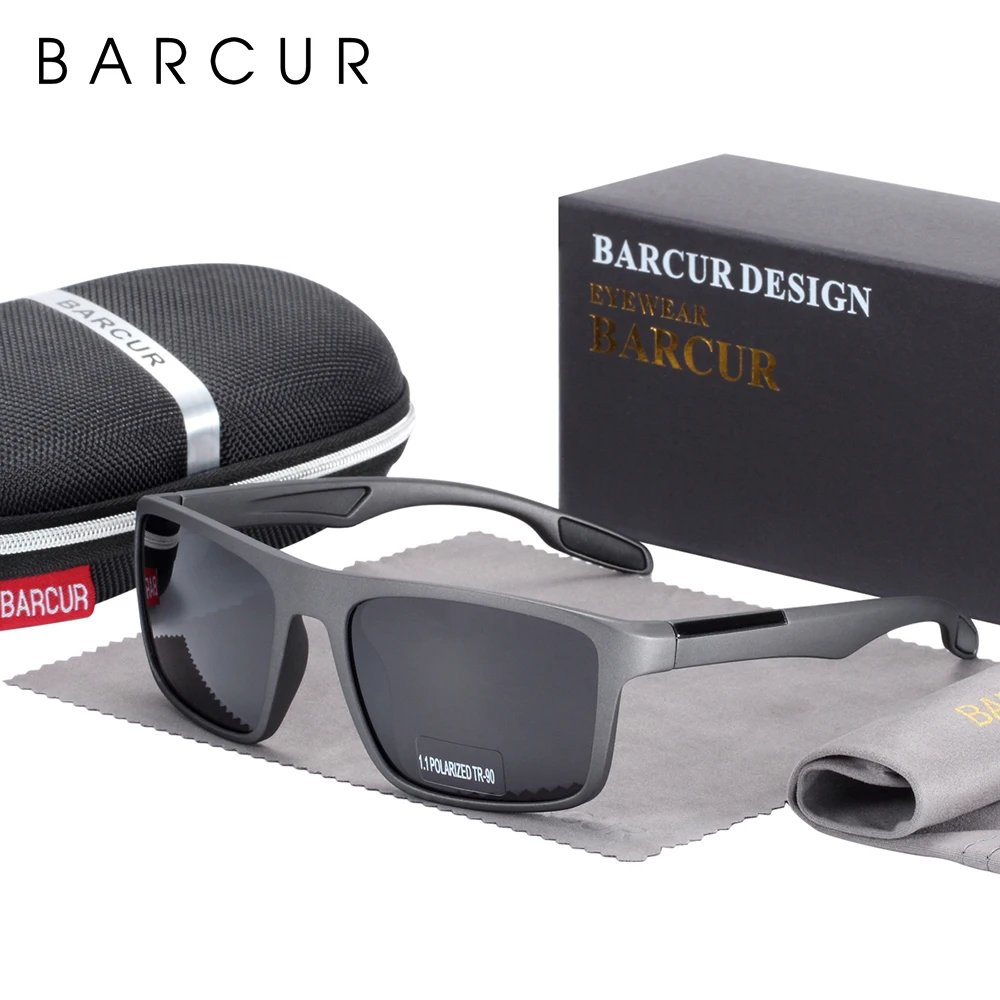BARCUR Cycling Mens Sunglasses TR90 Ultralight Polarized Riding Sun Glasses For Women Square Eyewear UV400 Protection Eyewear