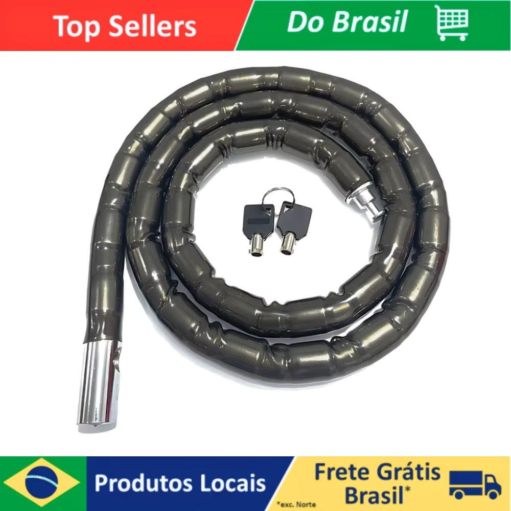 Cadeado Para Moto Bicicleta Bike Corrente Segurança Antifurto Trava Grossa