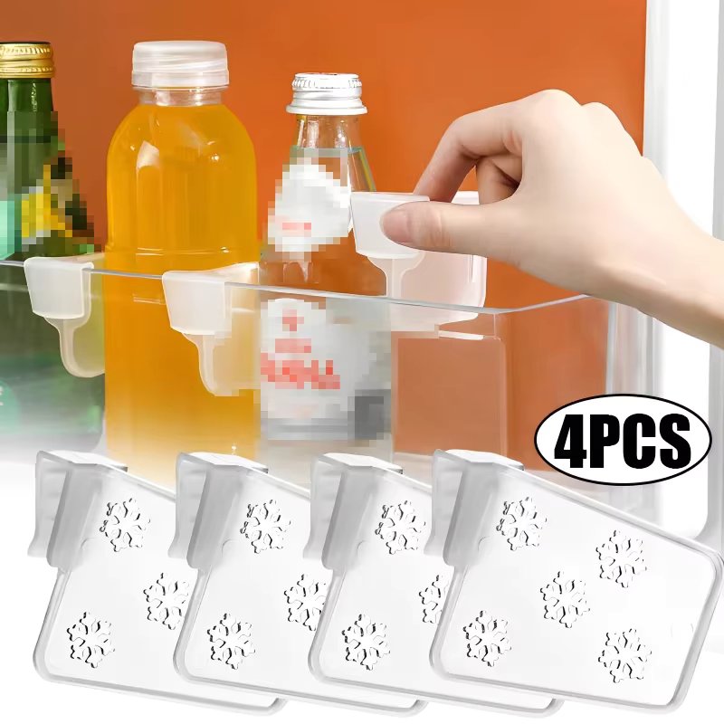 4/2PCS Fridge Storage Partition Board Snowflake Refrigerator Organizer Fridge Food Fruit Drinks Medicines Separating Board Shelf