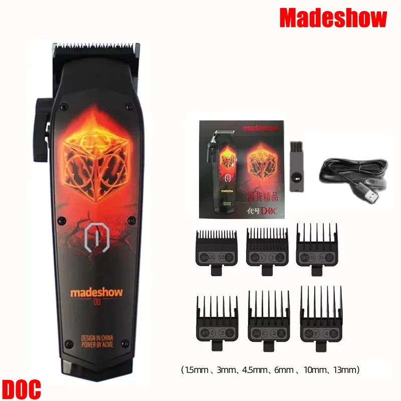 D0 D6 D7 MadeShow M10 M11 Men's Professional Salon Barber Shop Cordless Hair Clipper Trimmer DLC Titanium Plated Blade 7200RPM