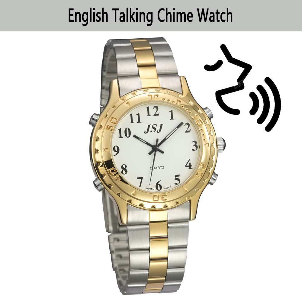 English Talking Watch Clock Watch for Blind Elderly Visually Impaired People