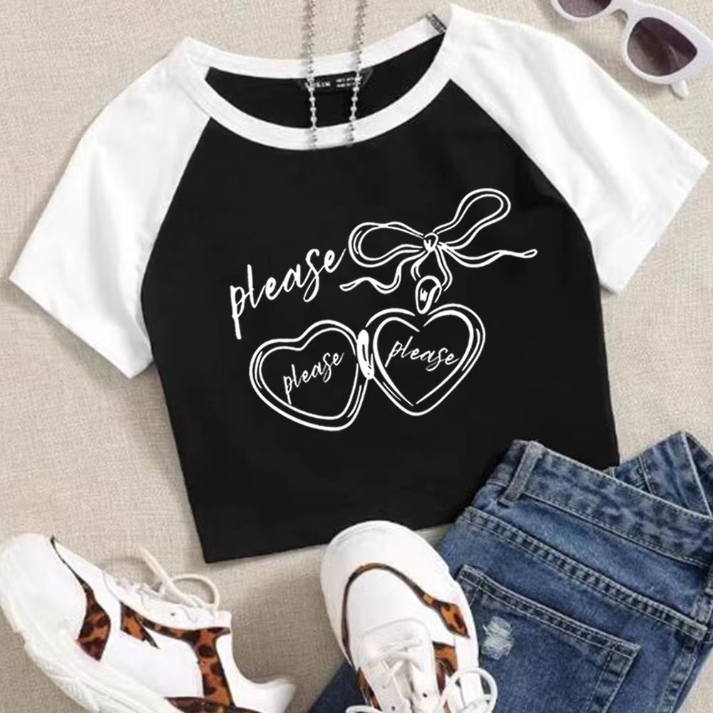 Sabrina Carpenter Please Please Please Music Crop Tops T-shirt Sabrina Carpenter Fan Gift Women Girls Short Crop Tops