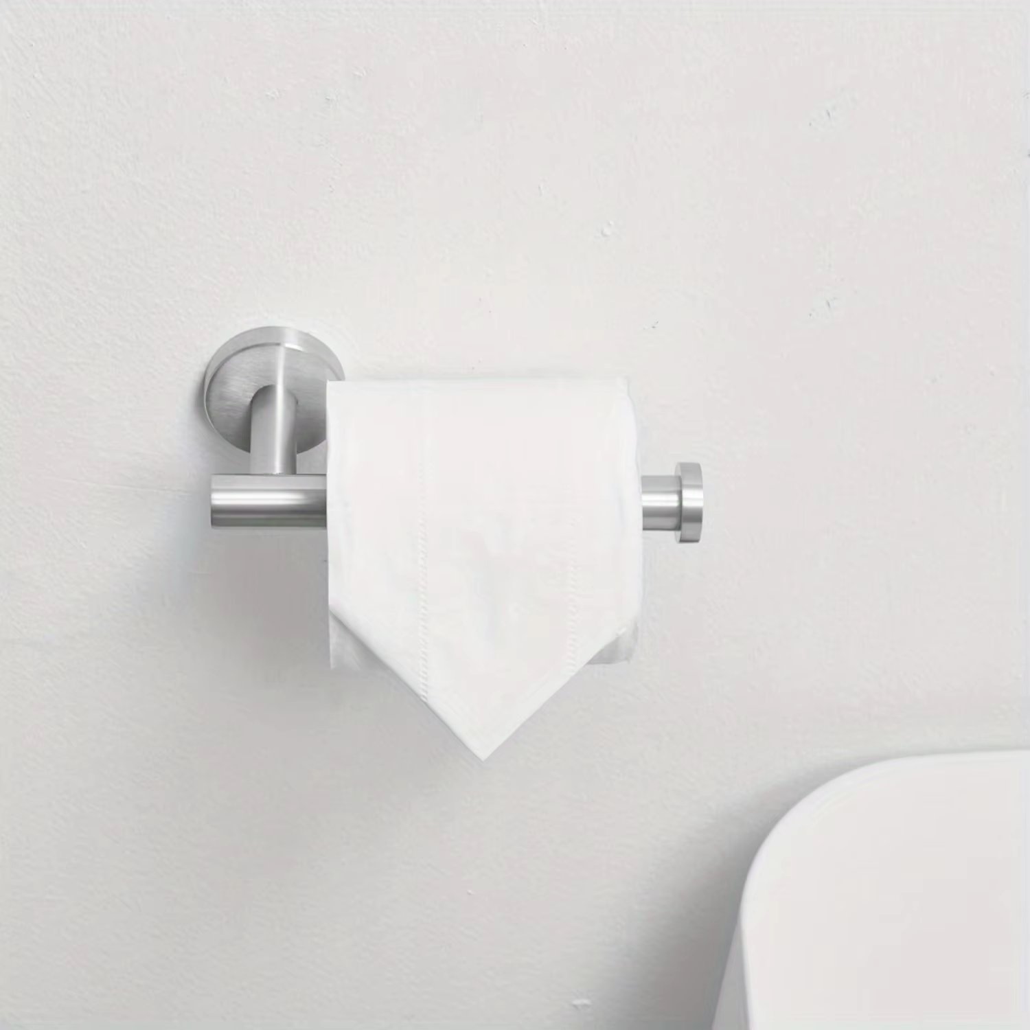 Single Post Toilet Paper Holder Wall Mounted in Brushed Nickel