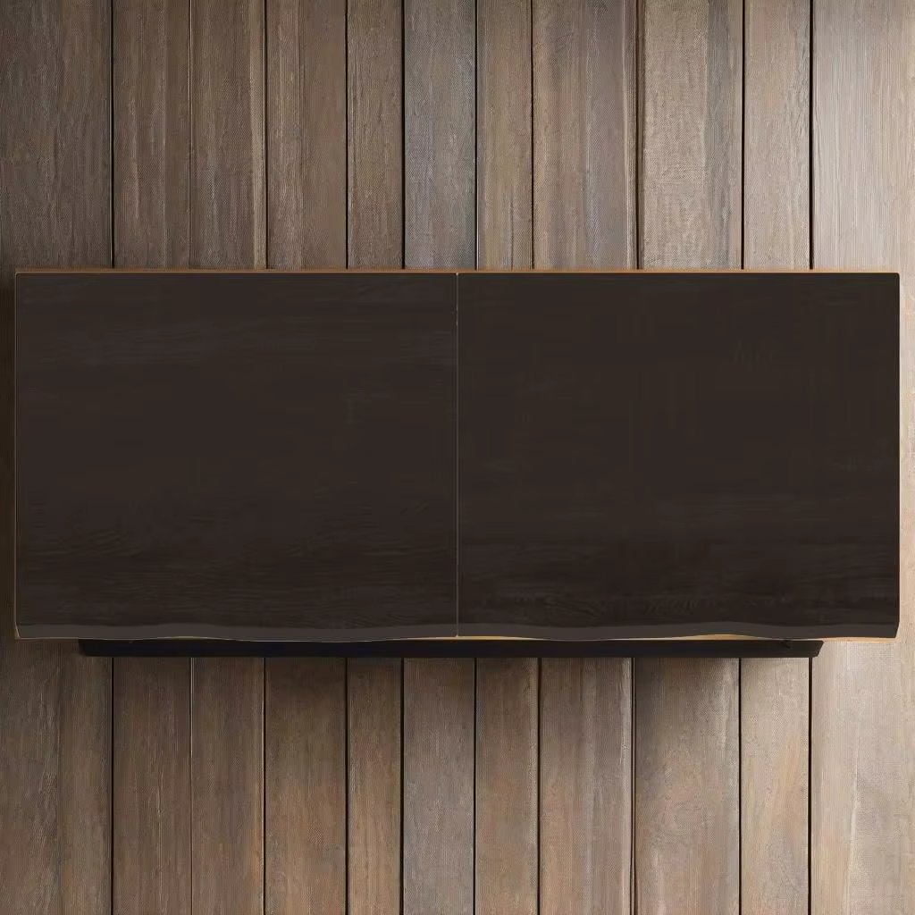 Dark Brown Solid Oak Wall Shelf 120x50x(2-4) cm - Treated Wood for Home Decor Storage