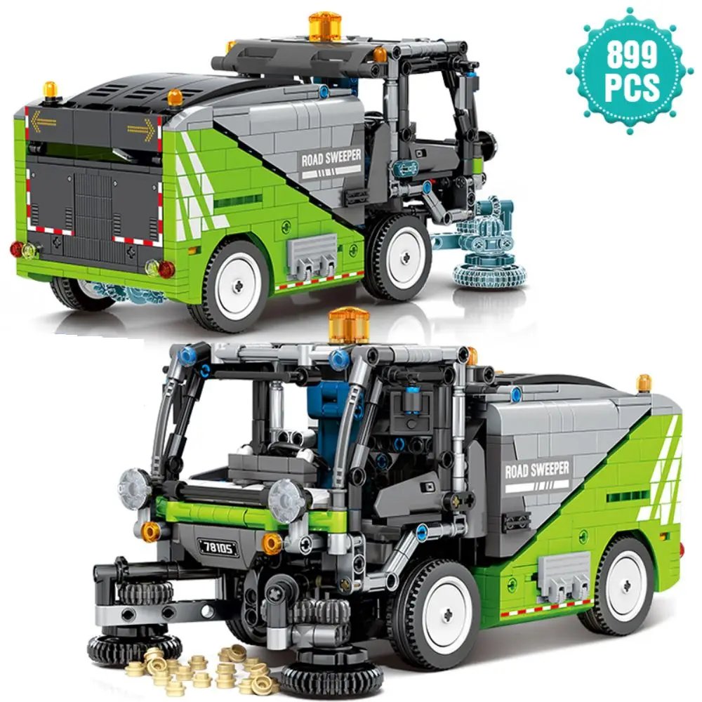 899PCS City Construction Sweeper Tractor Building Block Kits Mech Construction Vehicles Set Toys for Adults and Boys Girls