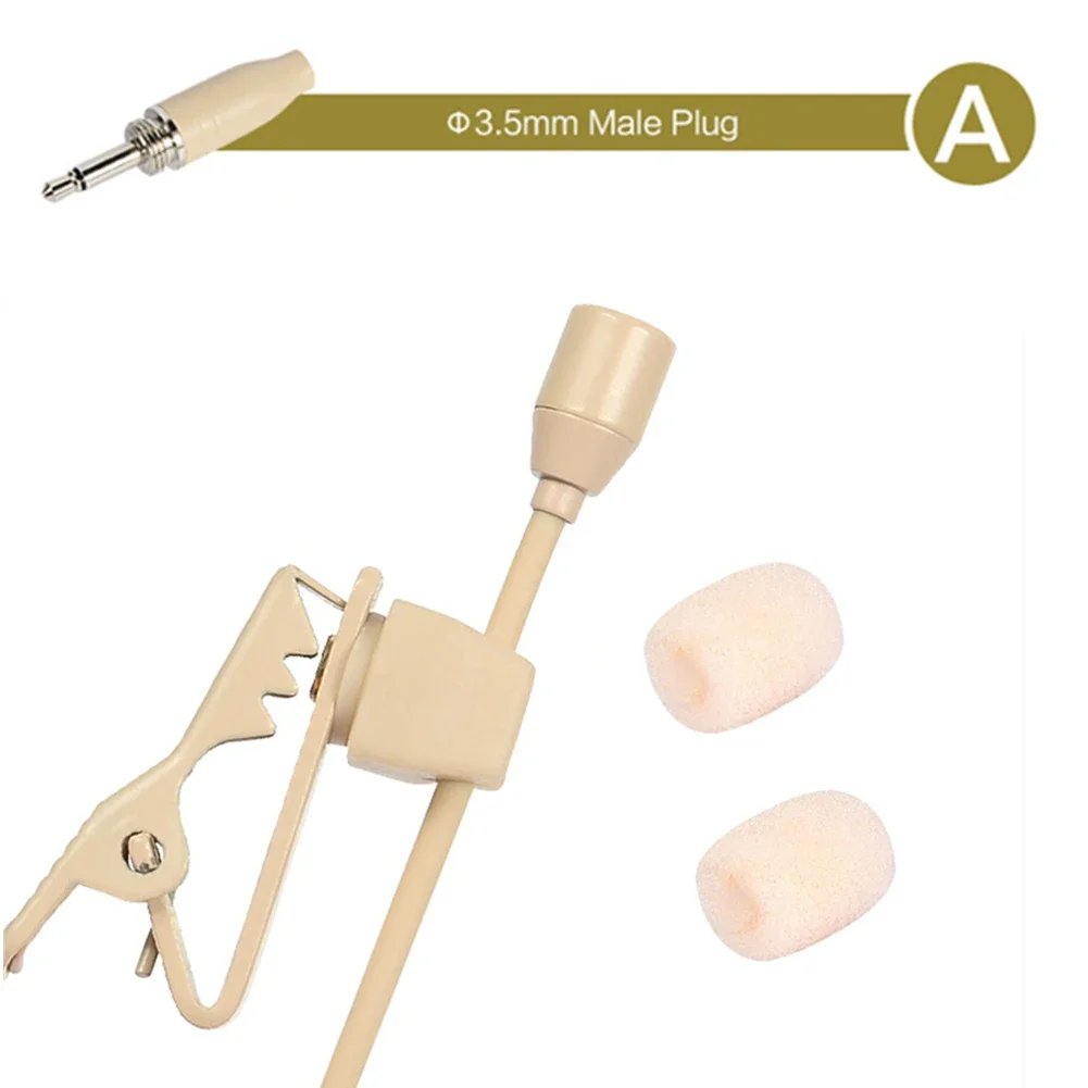 3.5mm Lavalier Microphone Beige 3-Pin 4-Pin XLR Clip Lapel Mic For Wireless For Stage Houses Of Worship Lecturers Micropho