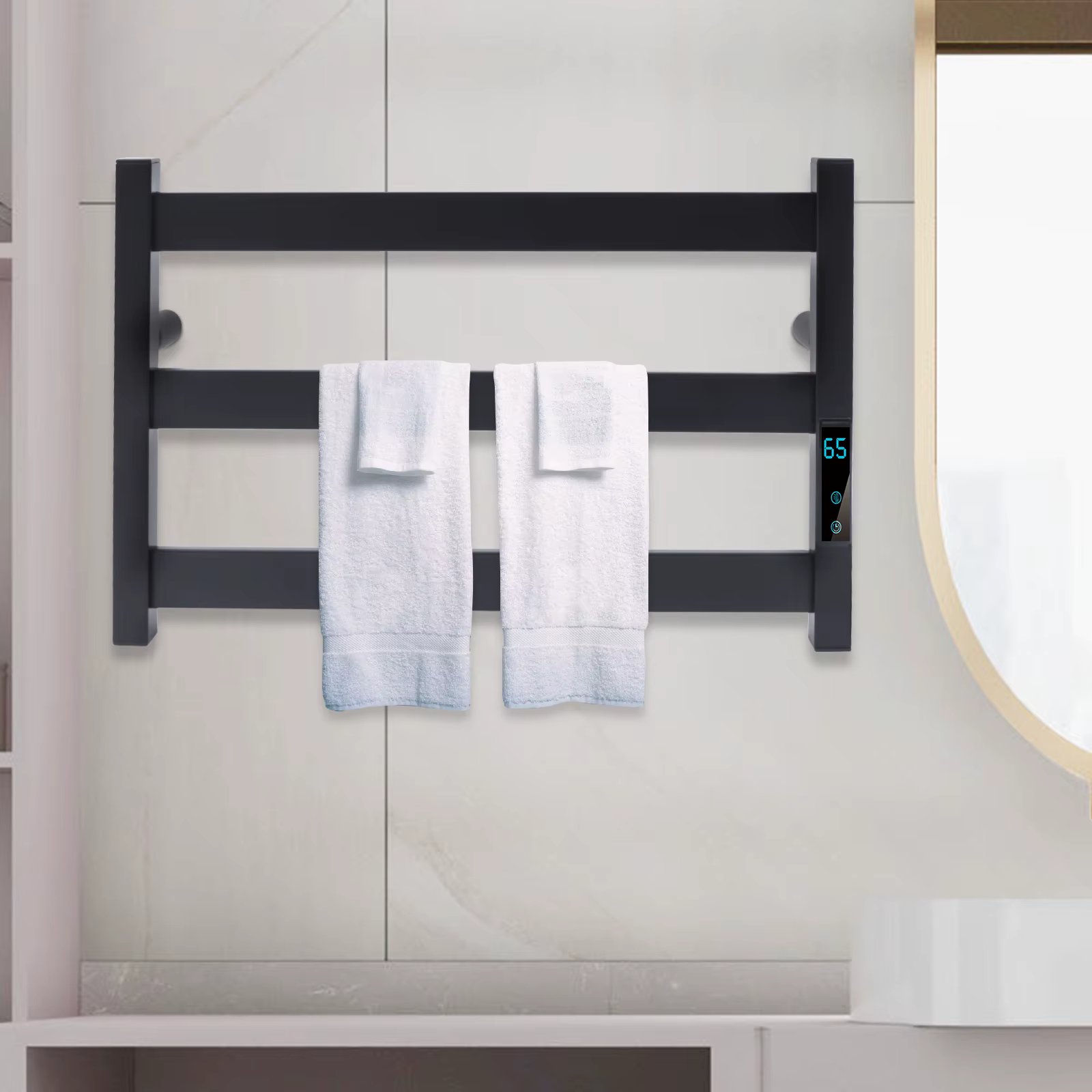 Electric Towel Warmer Stainless Steel Heated Towel Warmer for Bathroom Wall Mounted Freestanding