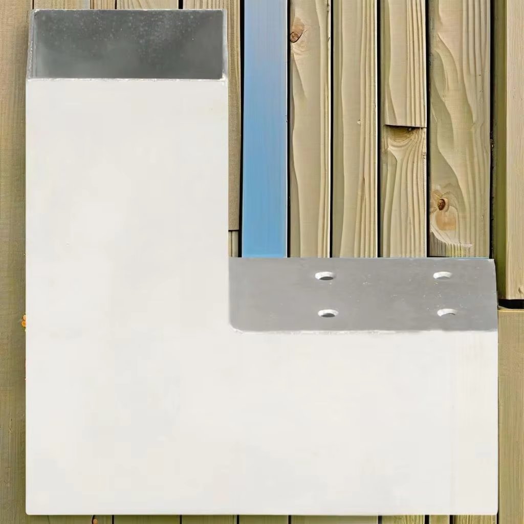 4 Pcs L-Shaped Galvanized Metal  Connectors 71x71mm for Strong Structural Support