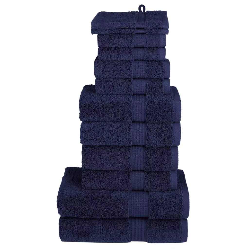 12-Piece Premium Navy Blue Towel Set - 600 GSM Luxury Soft Absorbent Towels