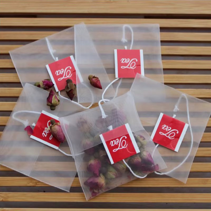 50pcs/lot Disposable Empty Tea Bag Nylon Fold Close Heat Seal Filter Teabag