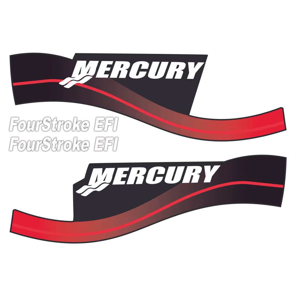 Outboard motor compatible sticker kit Mercury Fourstroke EFI Boat compatible stickers  Navigation Boats