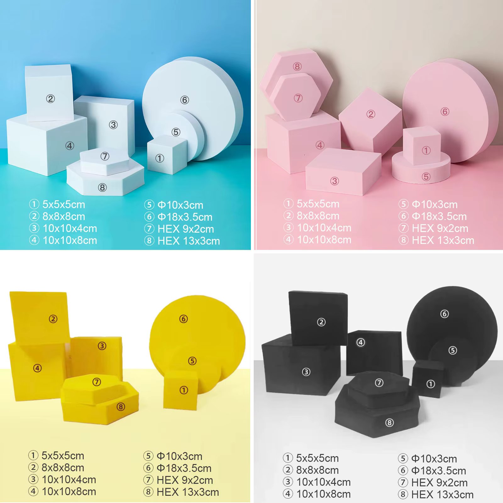 Hot Foam Cube Set Photo Props Shooting 3D Ornaments Jewelry Take Pics Props Cosmetics Posing Photography Background Food Photo