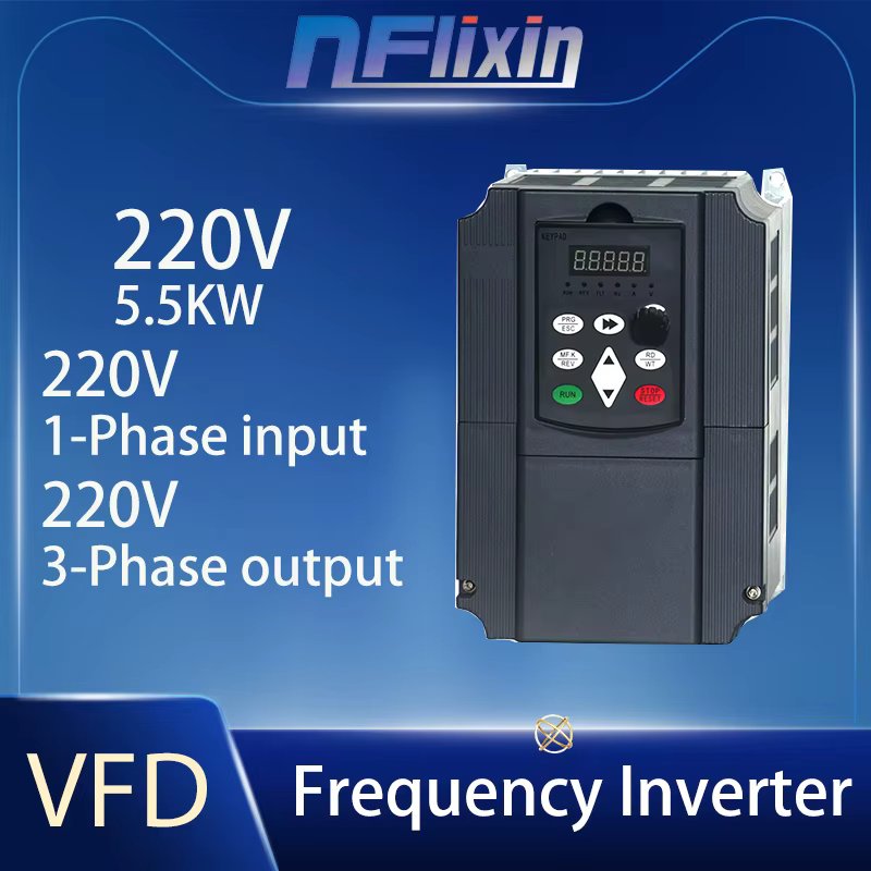 VFD Inverter 220V Frequency Inverter 1.5/2.2/4/5.5/7.5KW Frequency Converter Variable Frequency Drive