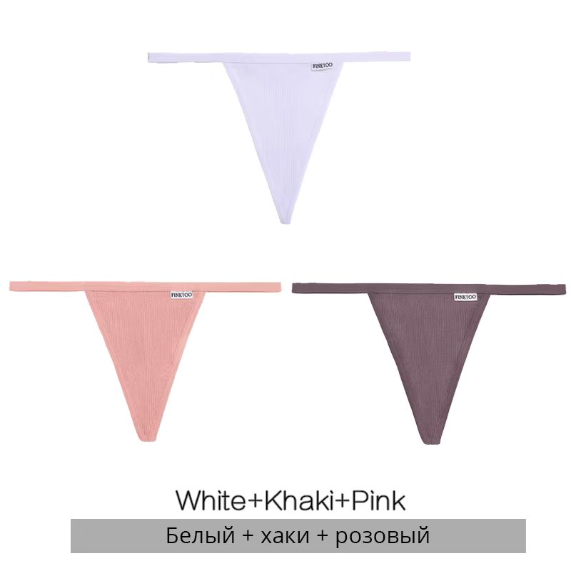 3Pcs/set Cotton Thongs M-XL Sexy Bikini Panties Women T-Back Underpants Girls Low Waist G-string Underwear Female Lingerie 2023