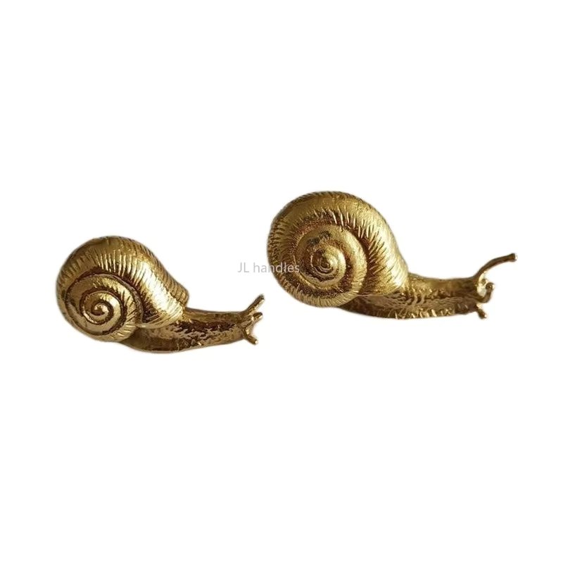 Brass Snail Pure Copper Drawer Cabinet Door Handle Creative Wardrobe Tea Caddy Jewelry Box Knob  Diy Decoration Pulls Handle