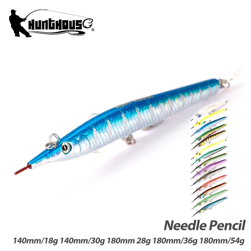 Hunthouse Sayoris Needle Pencil Fishing Lure Long Casting 140mm 180mm Sticibait Baits Sinking Jigging Lures Seabass Tackle