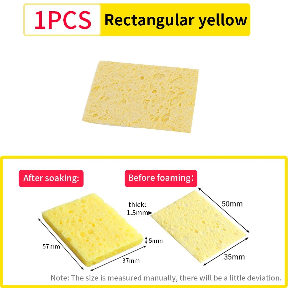 LUXIANZI 1/5PC Cleaning Sponge Cleaner Yellow High Temperature Enduring Cleaner Sponge For Electric Welding Soldering Iron Tip