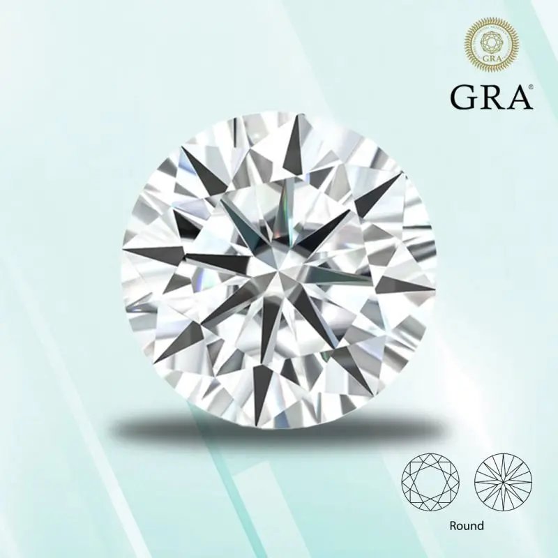 Moissanite Stone Round Cut D Color VVS1 0.1ct-12ct DIY Necklace Earrings Main Materials Pass Diamond Tester with GRA Certificate