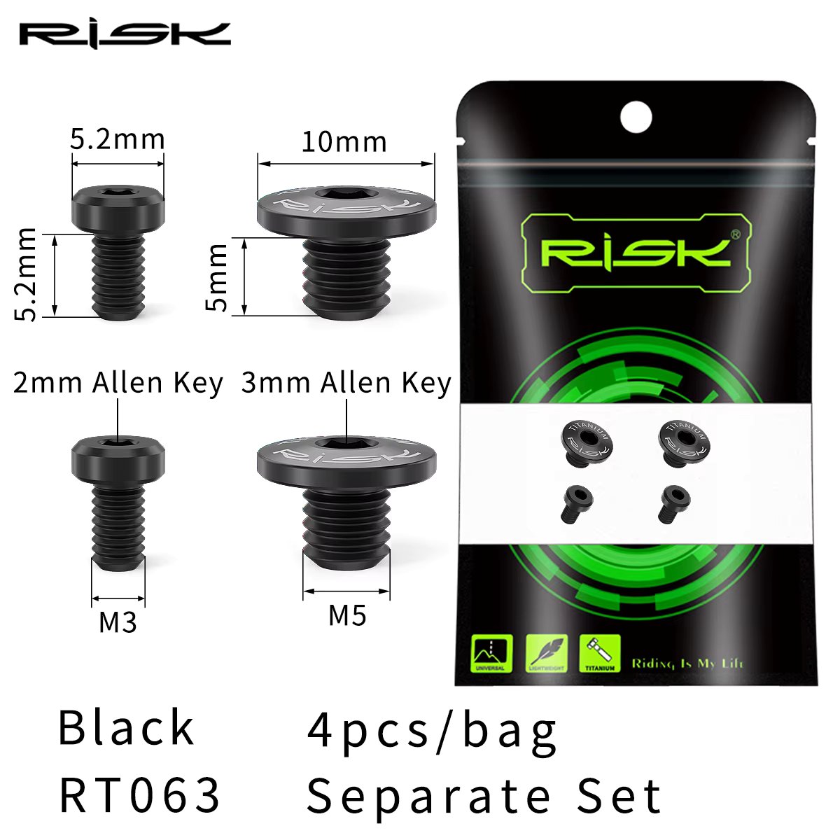 4pcs Black
