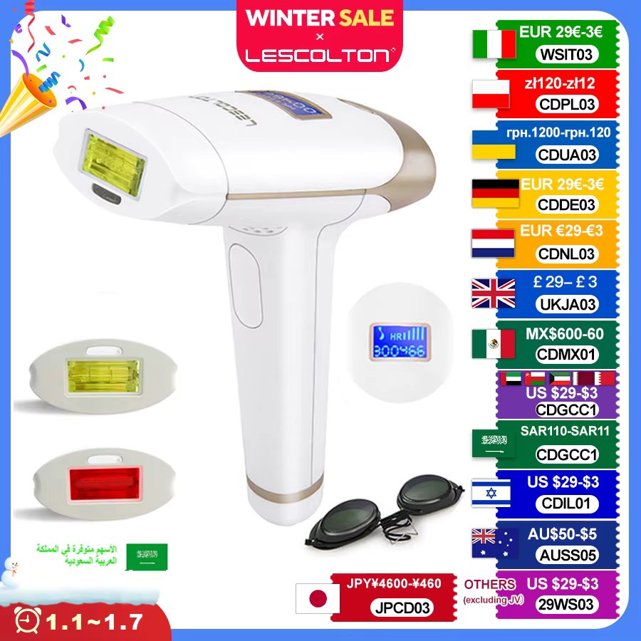 Lescolton IPL Hair Removal 1000000 Flashes Laser Epilator LCD Display Home T009i Permanent Bikini Trimmer Electric depilador